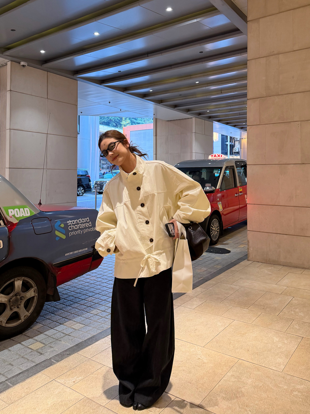 LelyMooch 立ち襟 ドロスト ミドル丈コート  LEM317