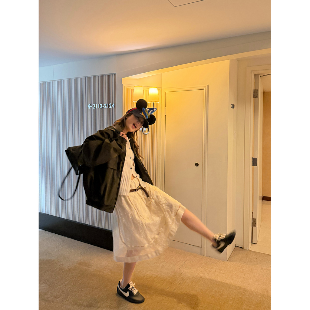 LelyMooch ハリ感レース×ドロストスカート  LEM239