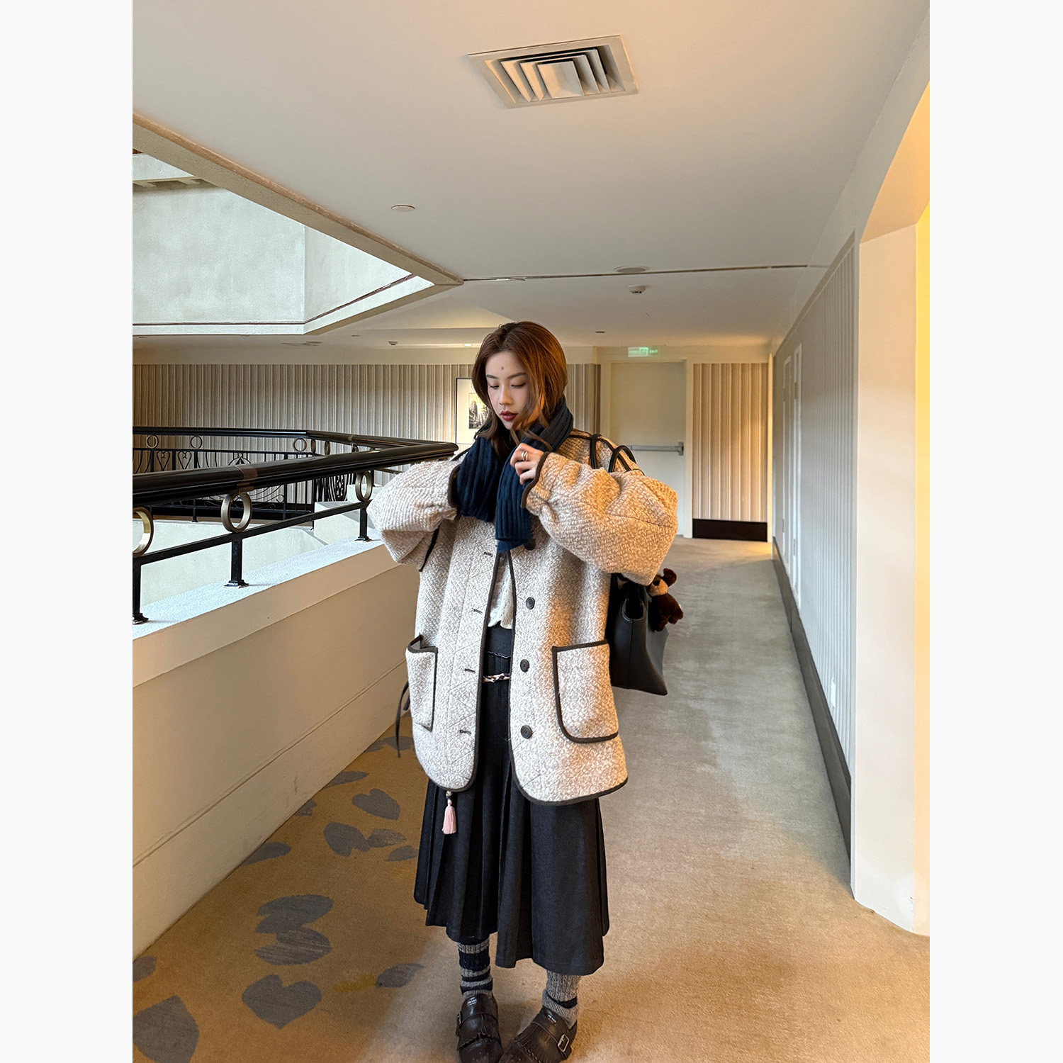 LelyMooch 黒プリーツスカート・ゴムウエスト  LEM277