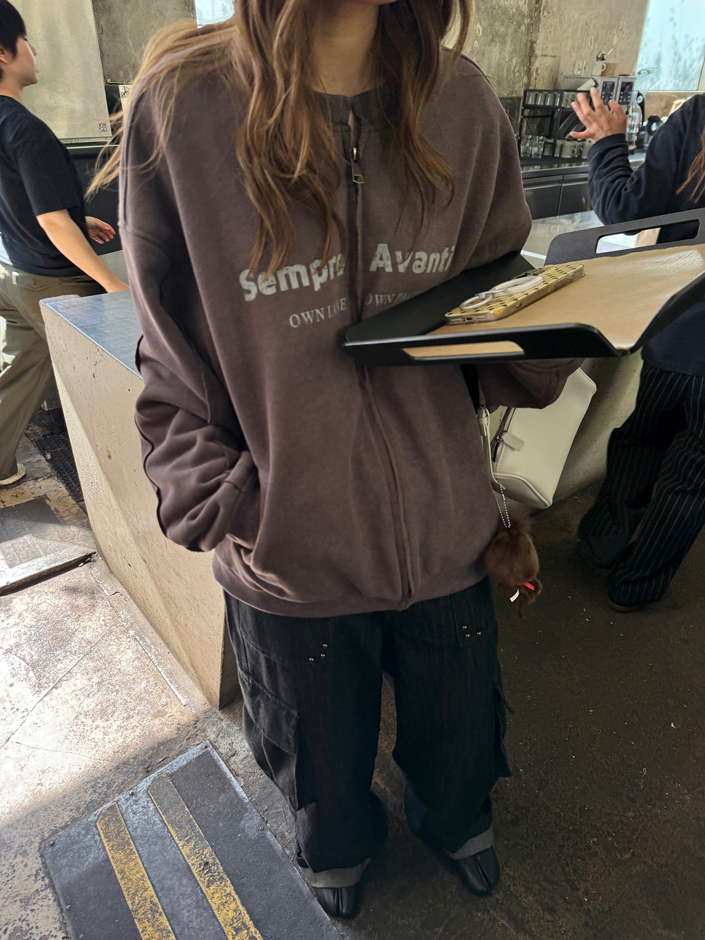 LelyMooch ジップスウェット アメリカンヴィンテージ風  LEM264