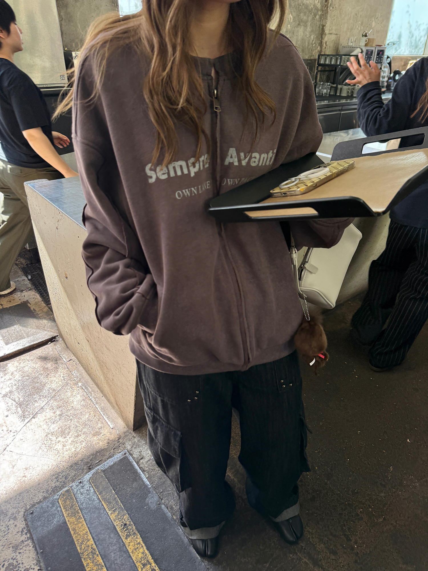 LelyMooch ジップスウェット アメリカンヴィンテージ風  LEM264