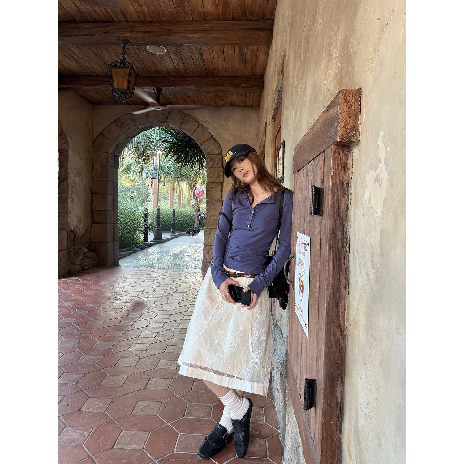 LelyMooch ヘンリーネック ウール混トップス  LEM236