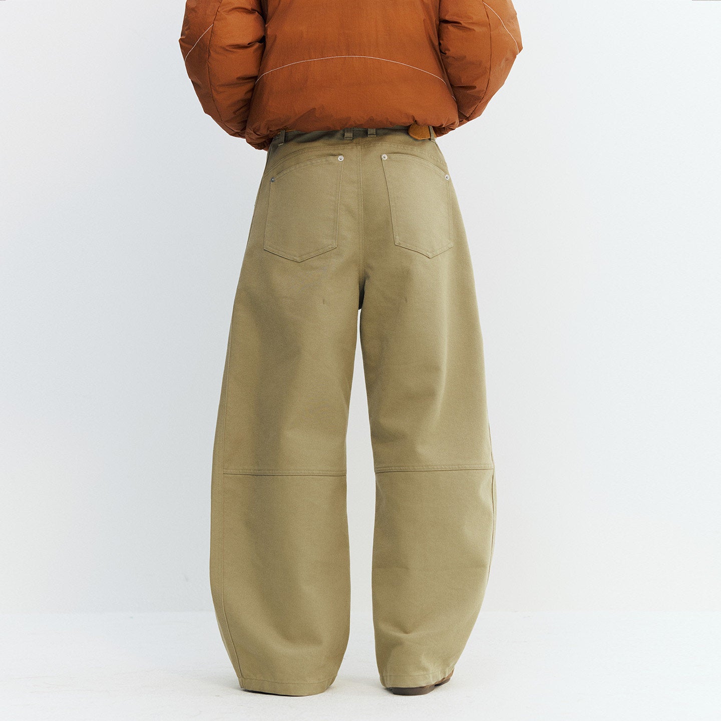 カーブ切替デザイン ツイルバレルパンツ  LOM050