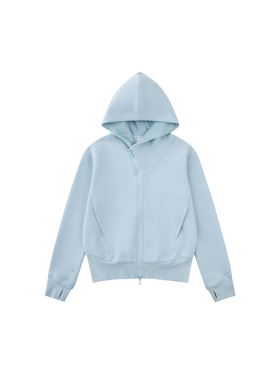 斜めジップ ダンボール素材 パーカー  LOM048