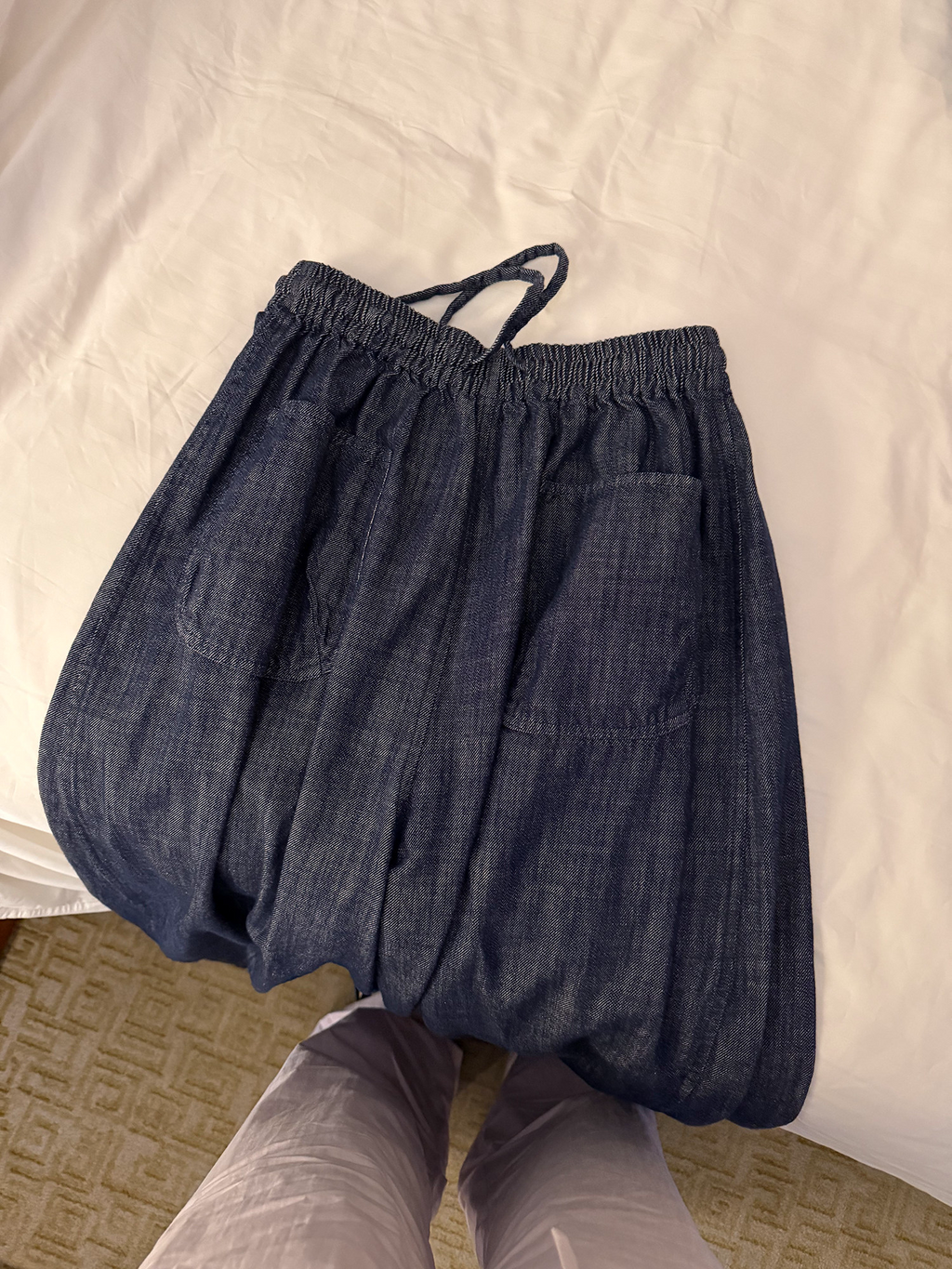 LelyMooch ウォッシュデニム ワイドイージーパンツ  LEM351