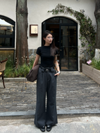 Classic Mood Striped Tuck Wide LOM049