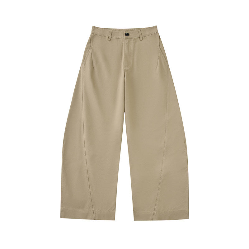 LOM030同型 軽やかな春夏素材 立体カーブワイドパンツ  LOM051