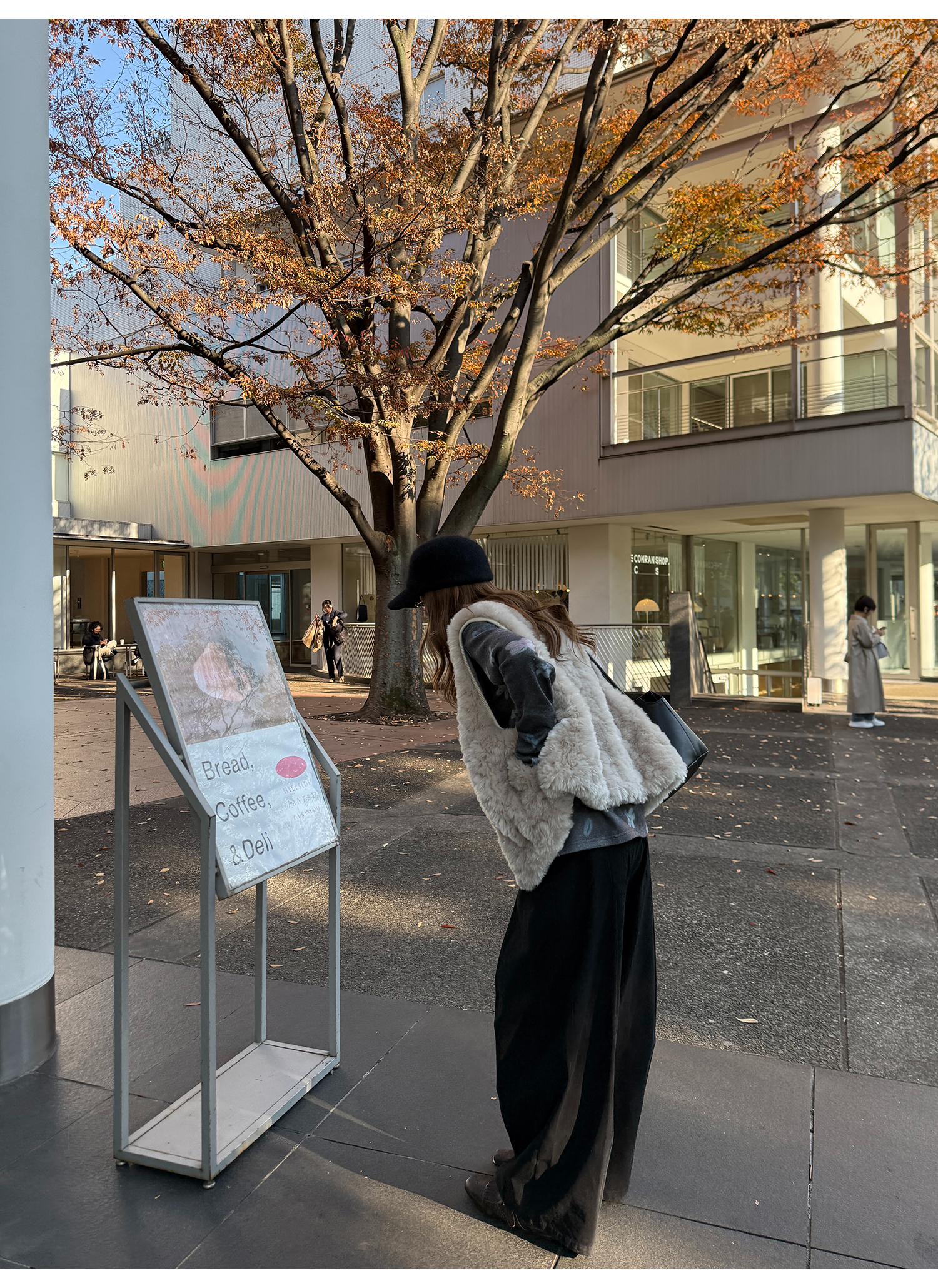 LelyMooch エコファー×ボア リバーシブルショートジレ  LEM279