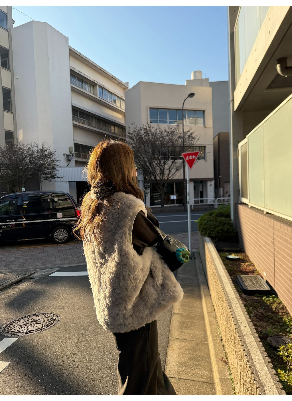 LelyMooch エコファー×ボア リバーシブルショートジレ  LEM279