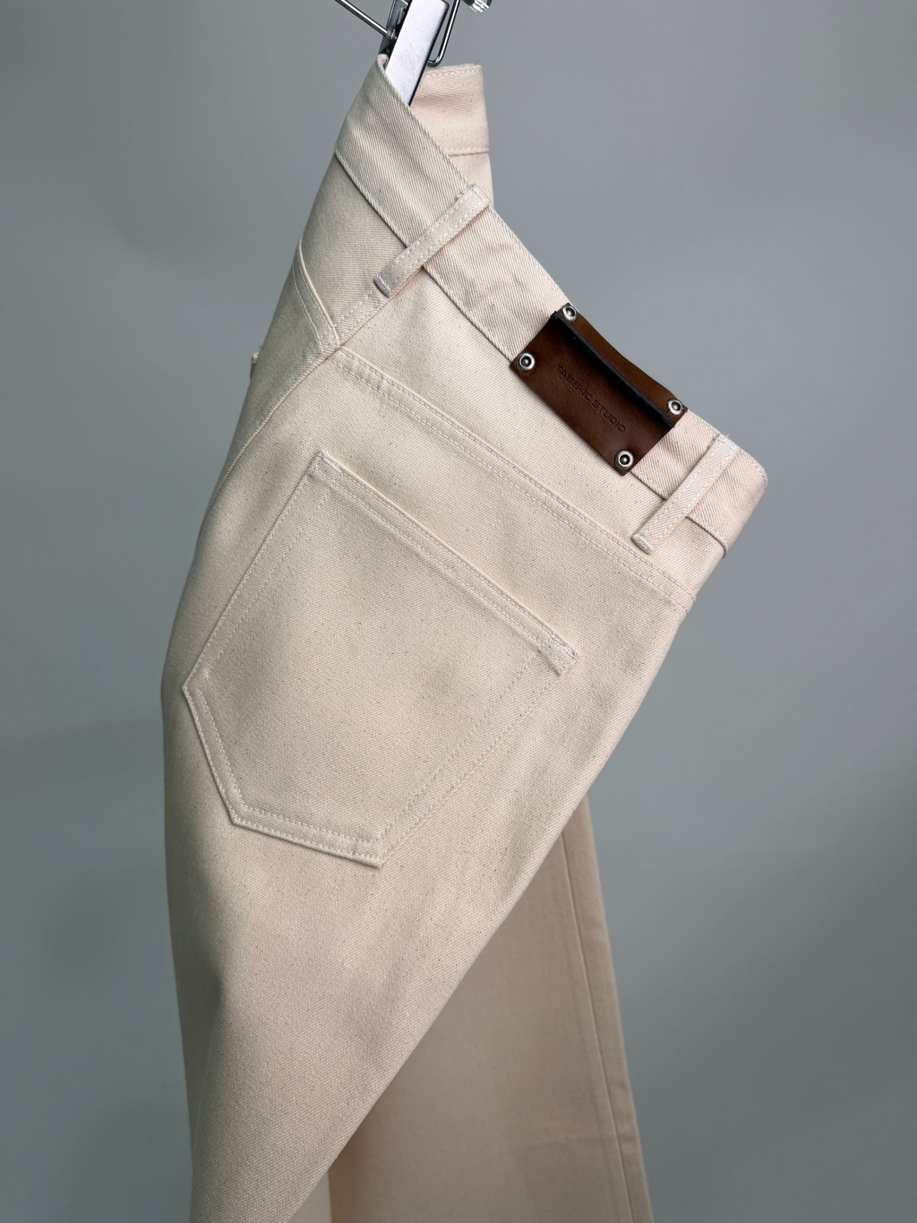 オートミール 13.8oz ワイドストレートデニム  LOM093