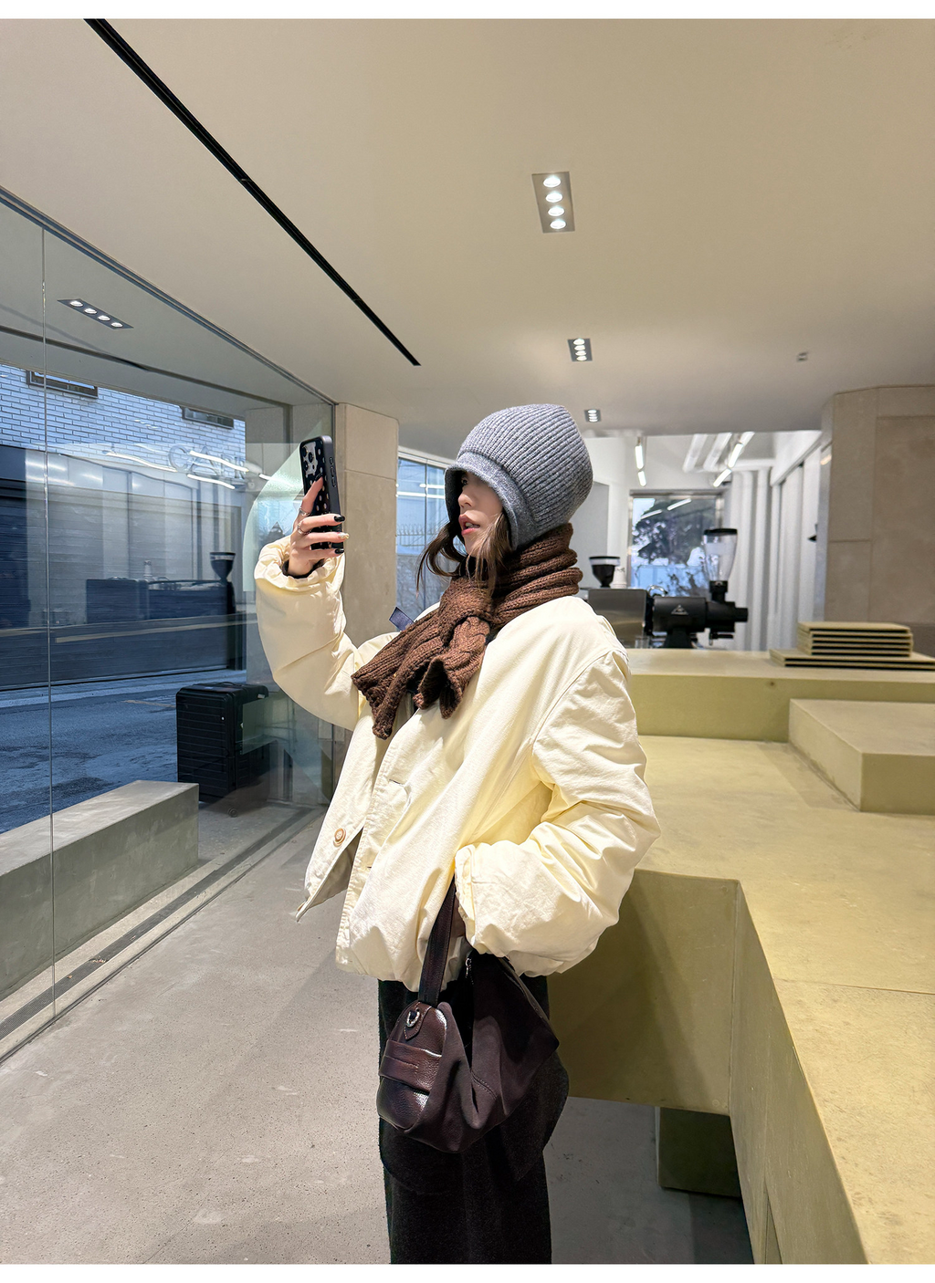 LelyMooch マフラー付き 中綿ブルゾン  LEM306