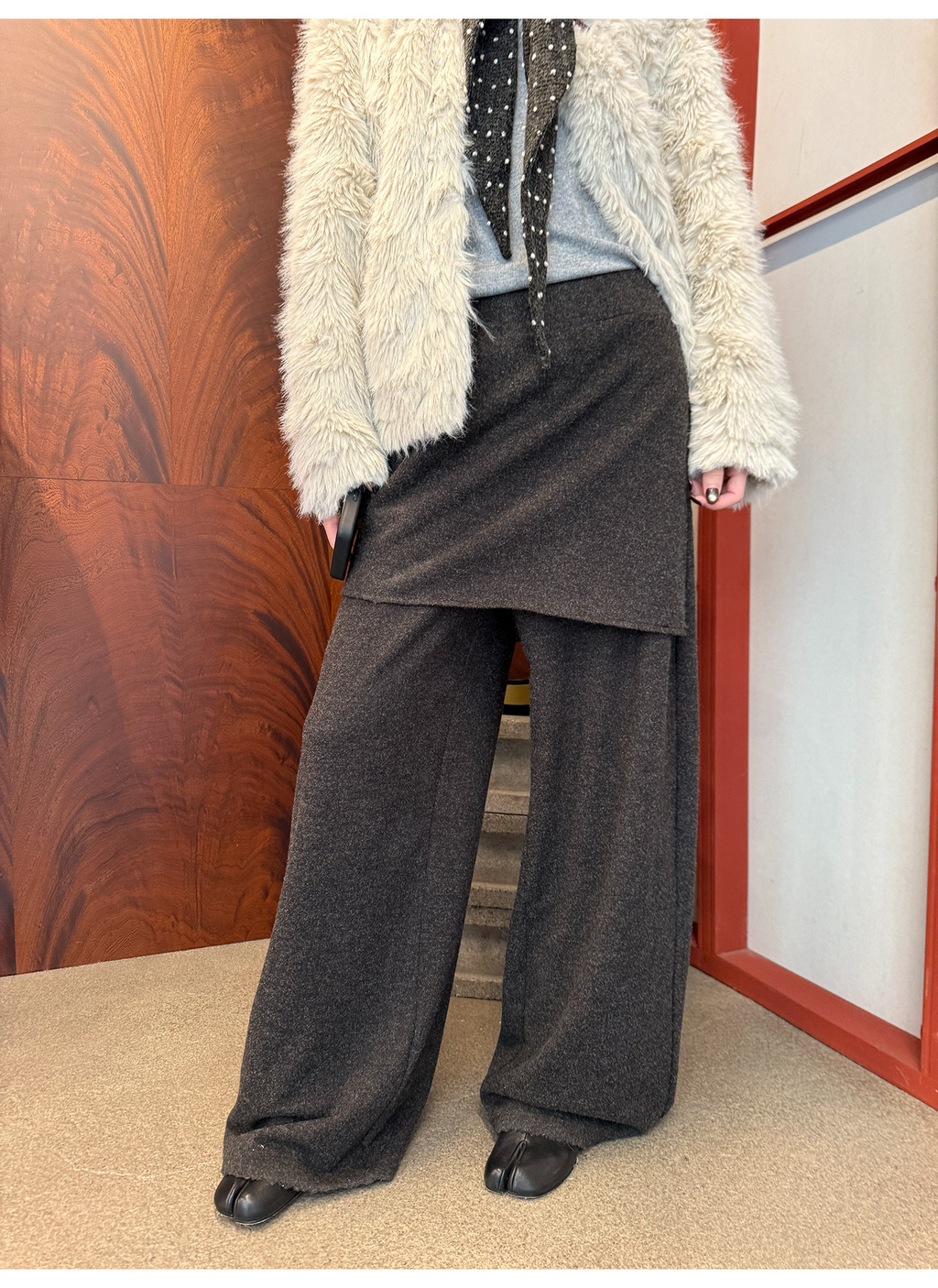 LelyMooch レイヤード風 ワイドパンツ  LEM283