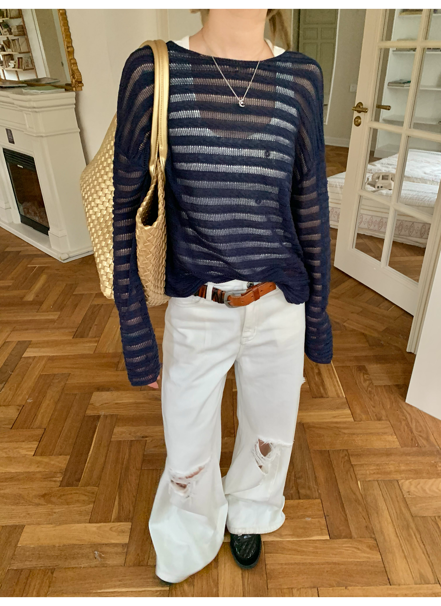 LelyMooch  薄手ニット 透かし感 レーヨン×リネン LEM127