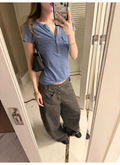 LelyMooch フラップポケットのヘンリーTシャツ  LEM359