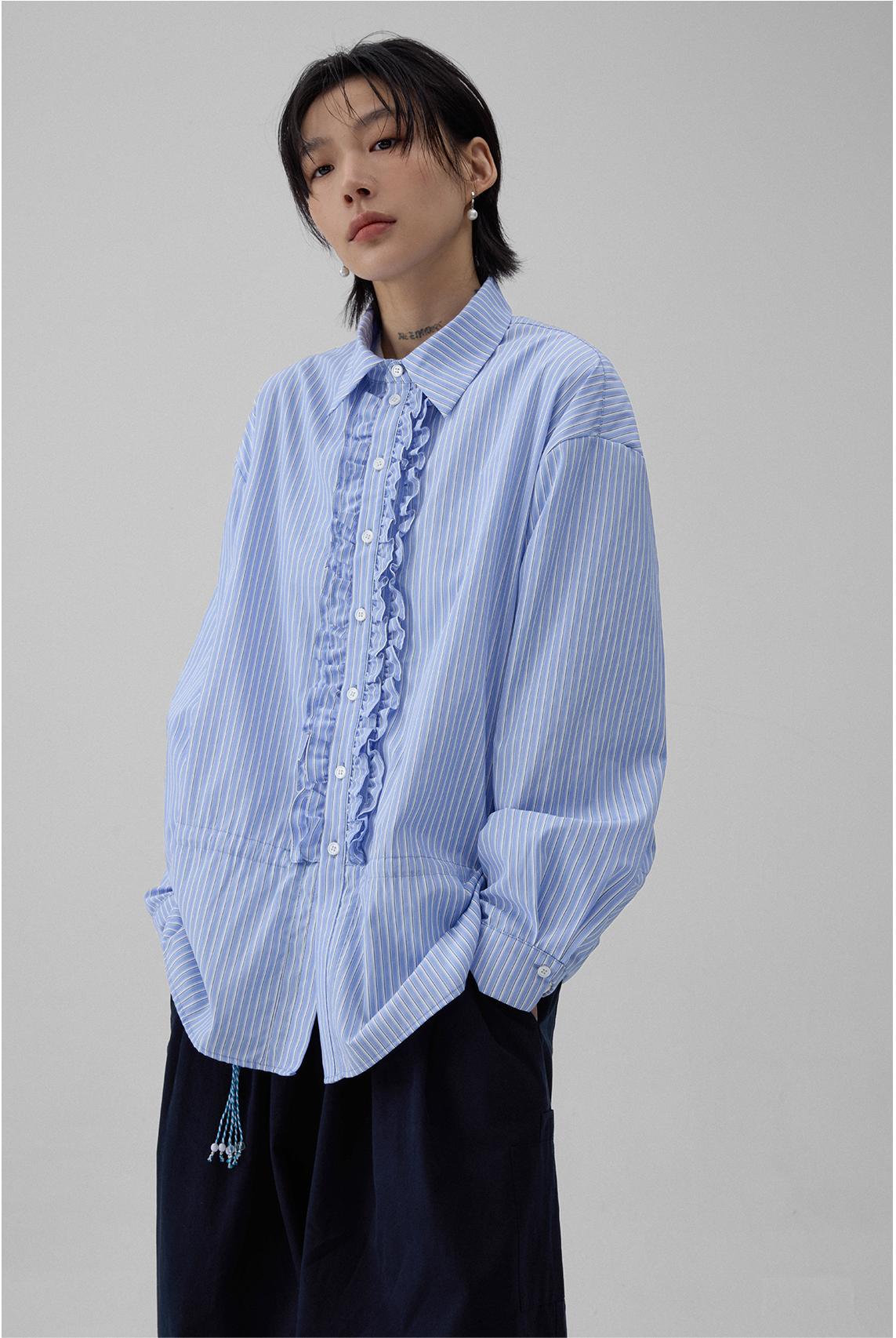 LoomL  ブルーストライプシャツ  LOM011