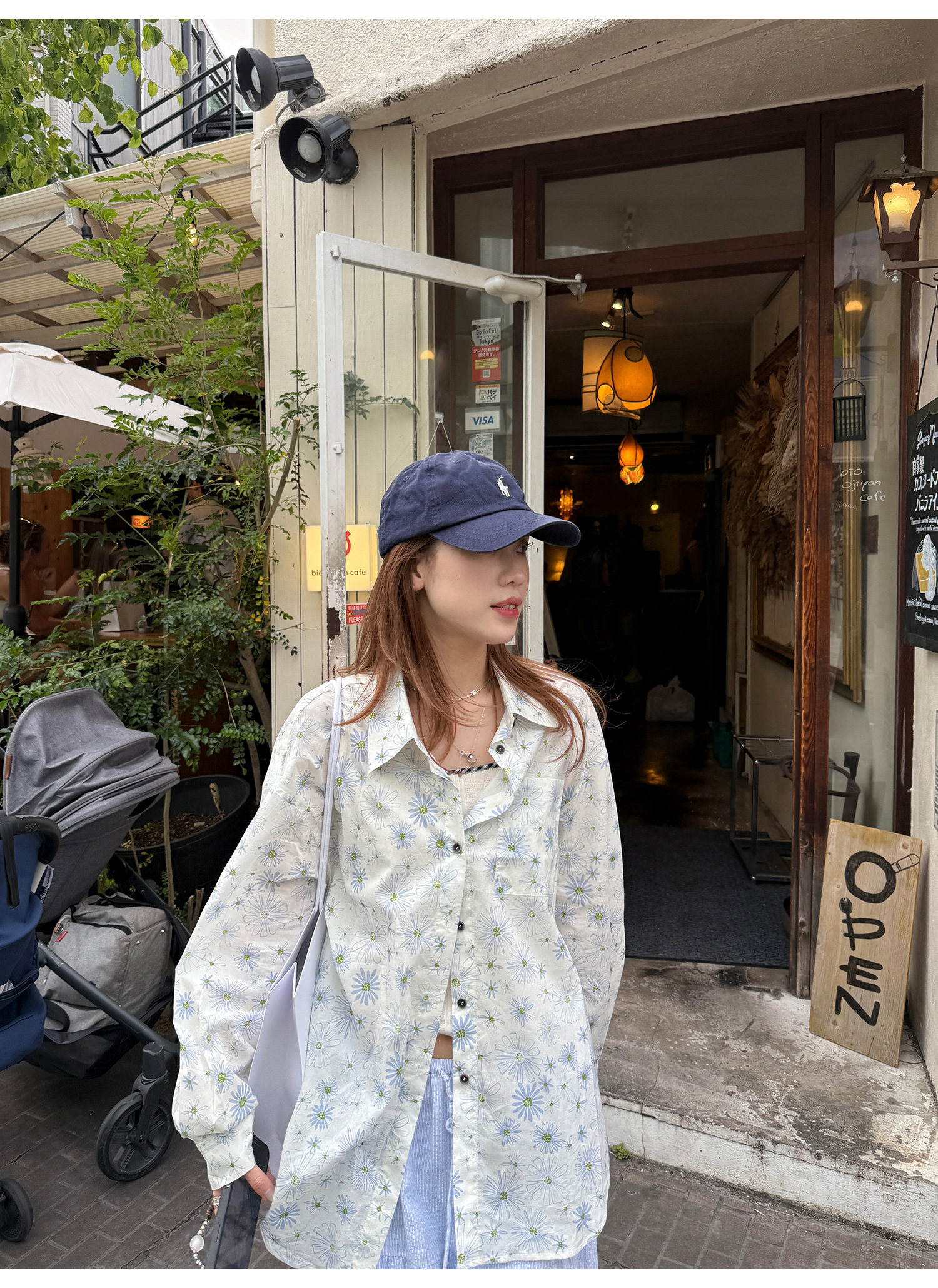 LelyMooch夏の透け感シャツ｜小花柄・UV対策  LEM187