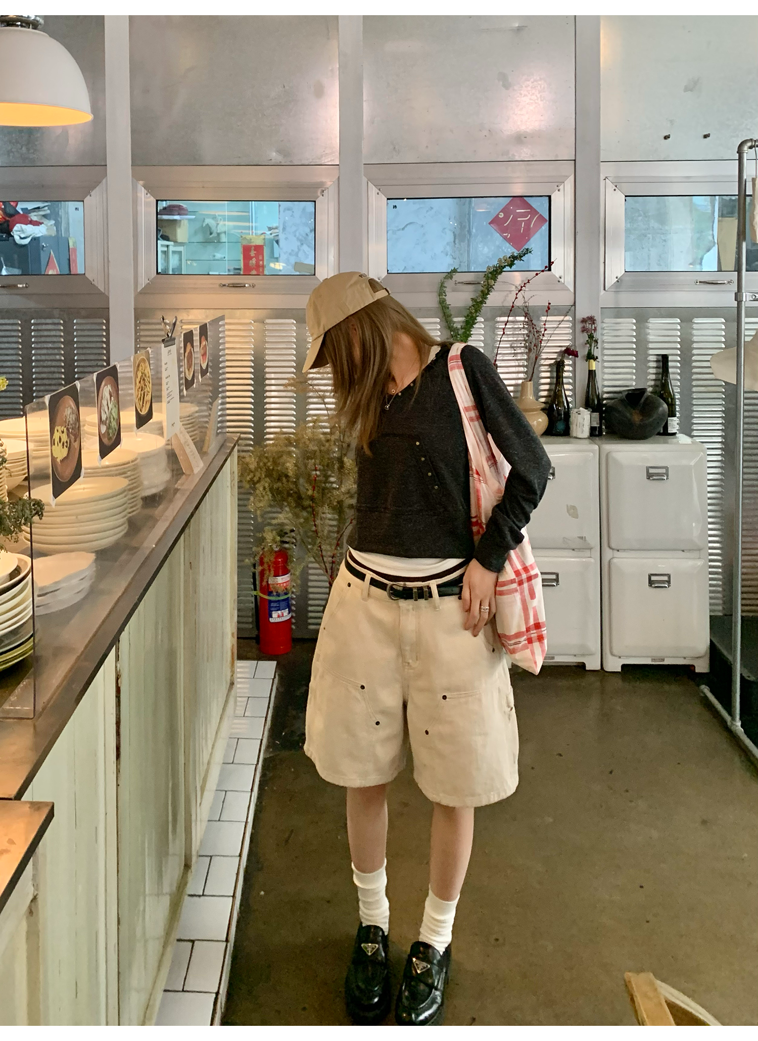 LelyMooch  レトロ調 ショートパーカー フード付き  LEM123