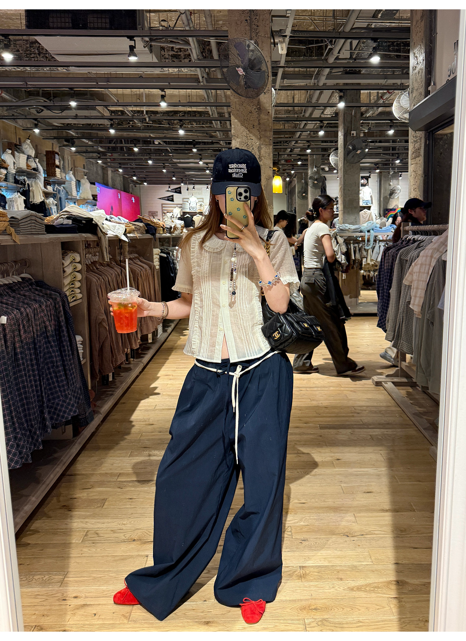 LelyMooch ユニセックス ドローストリング ワイドパンツ  LEM196