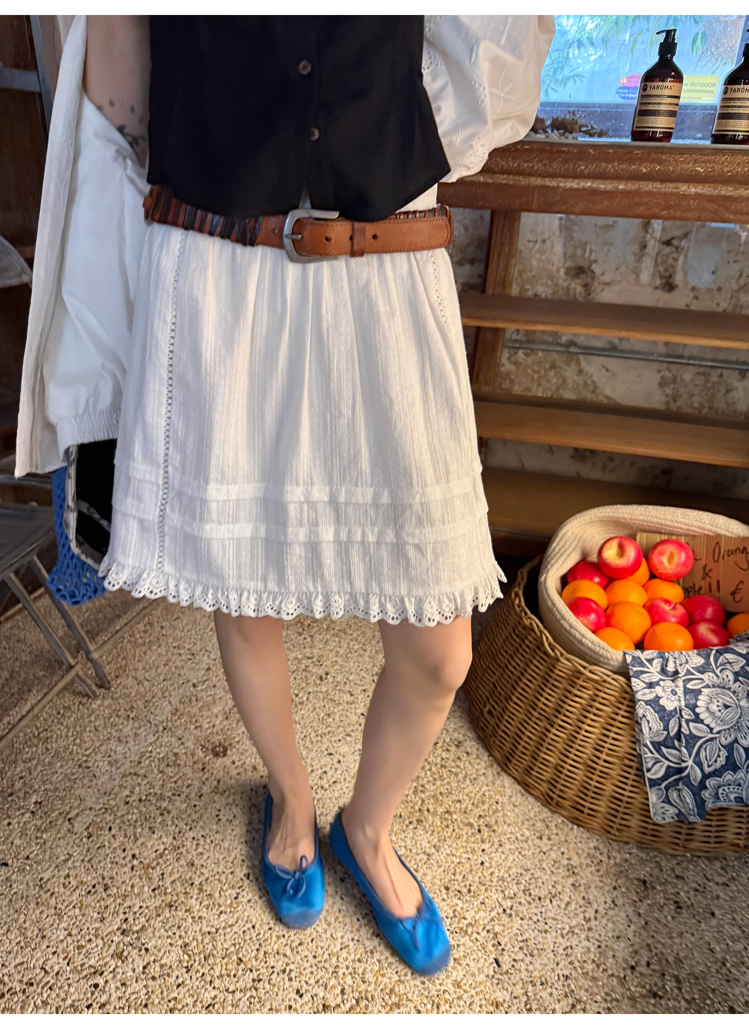 LelyMooch  白 スカート ミニ 透け防止  LEM105