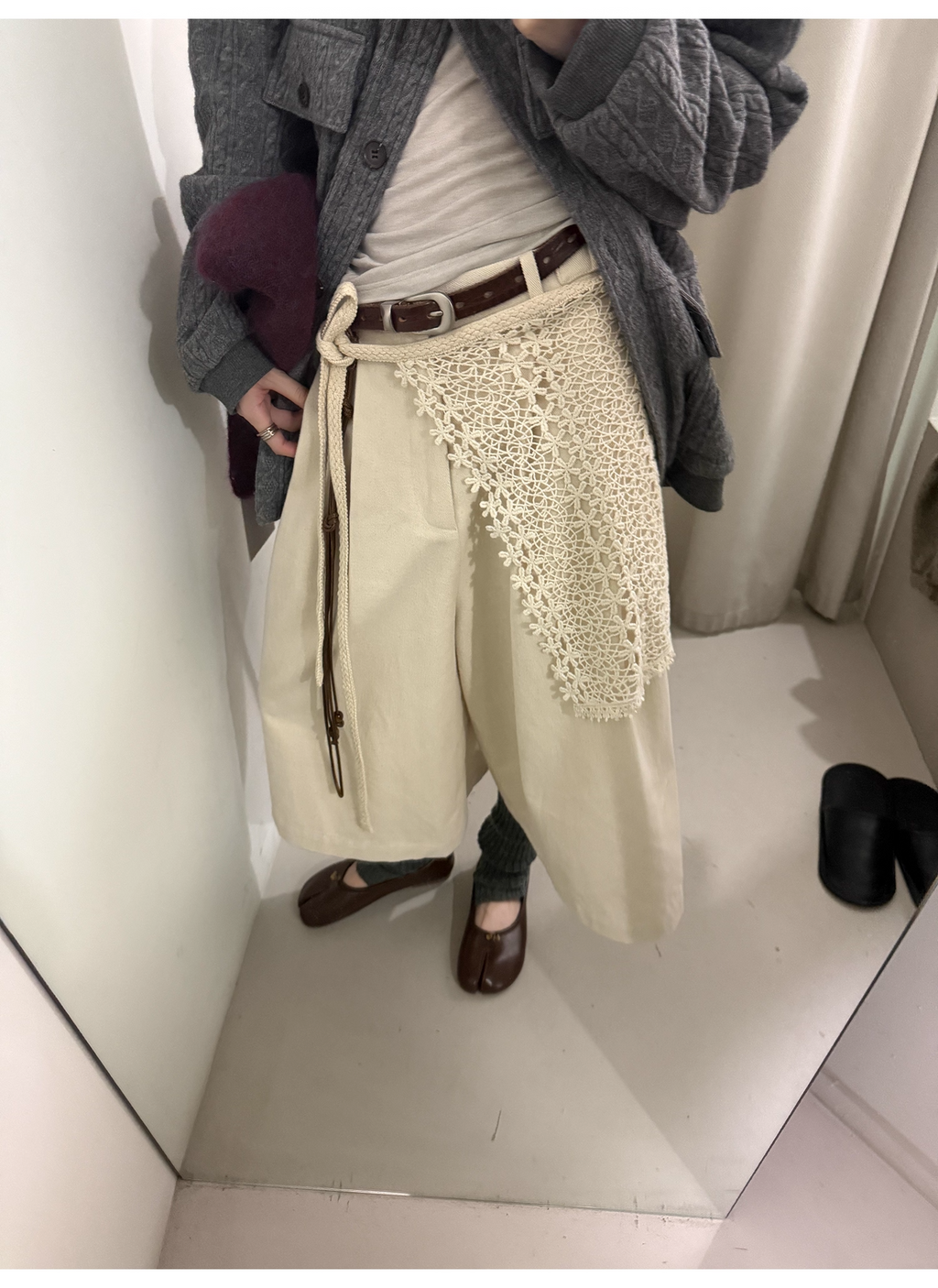 LelyMooch コットン刺しゅうスカートカバー  LEM258