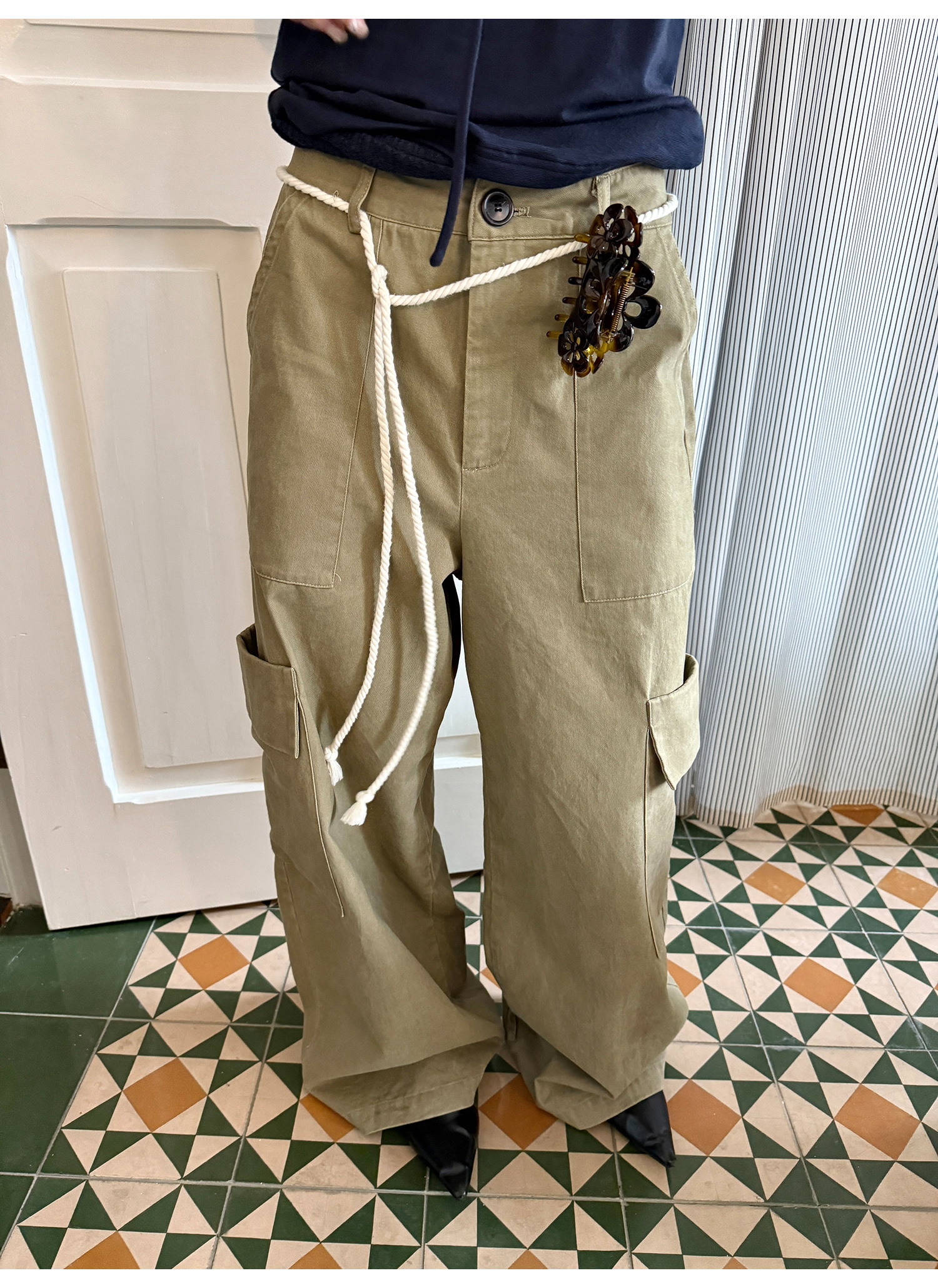 LelyMooch ドローコード付きコットンパンツ  LEM205