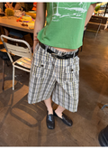 LelyMooch ヴィンテージチェック ハーフカーゴパンツ  LEM375