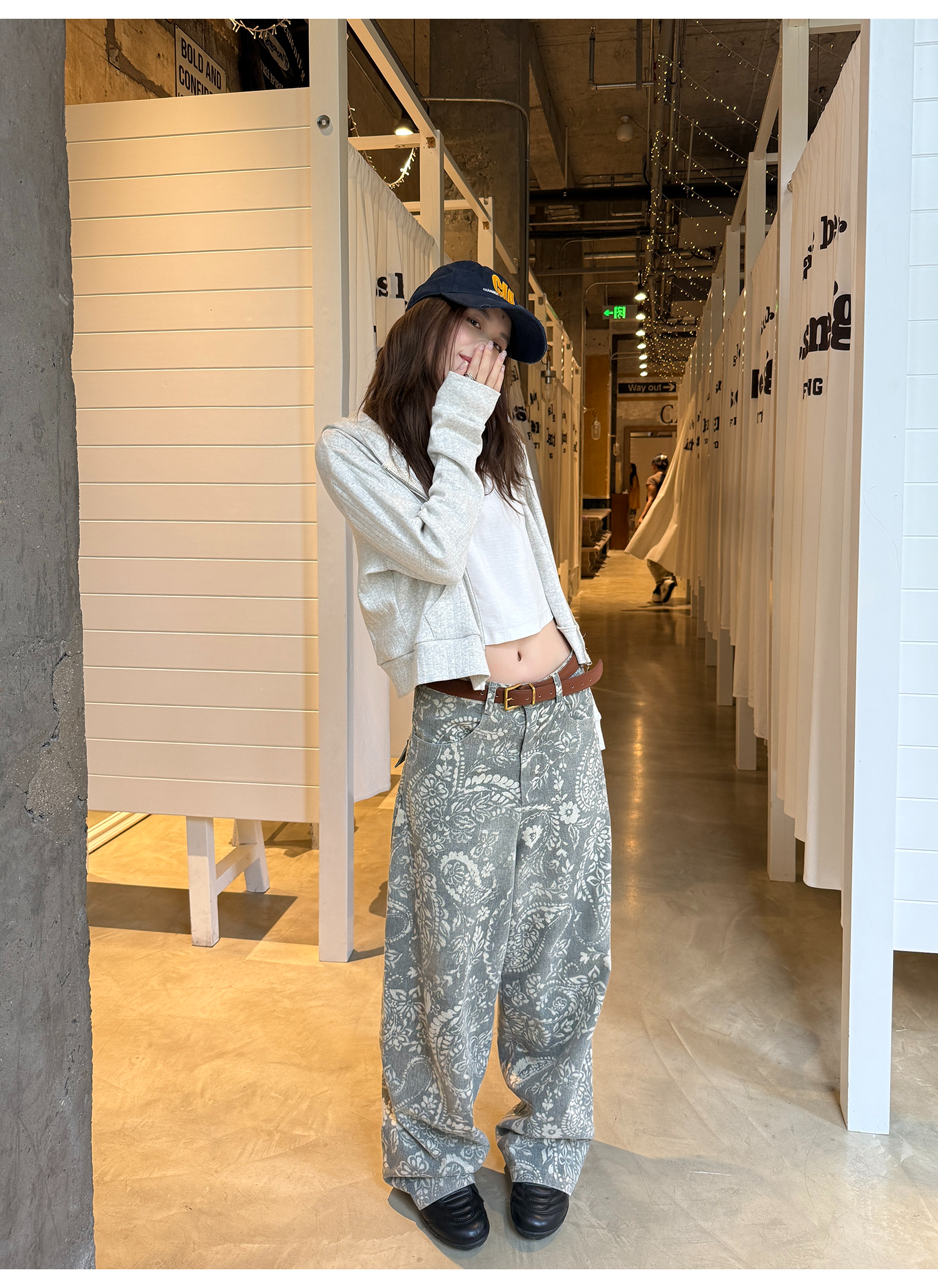 LelyMooch ペイズリー柄 ワイドパンツ  LEM221