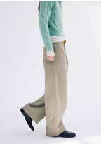3D Curved Line x Wide Silhouette Structure Tuck Design Denim Pants LOM030