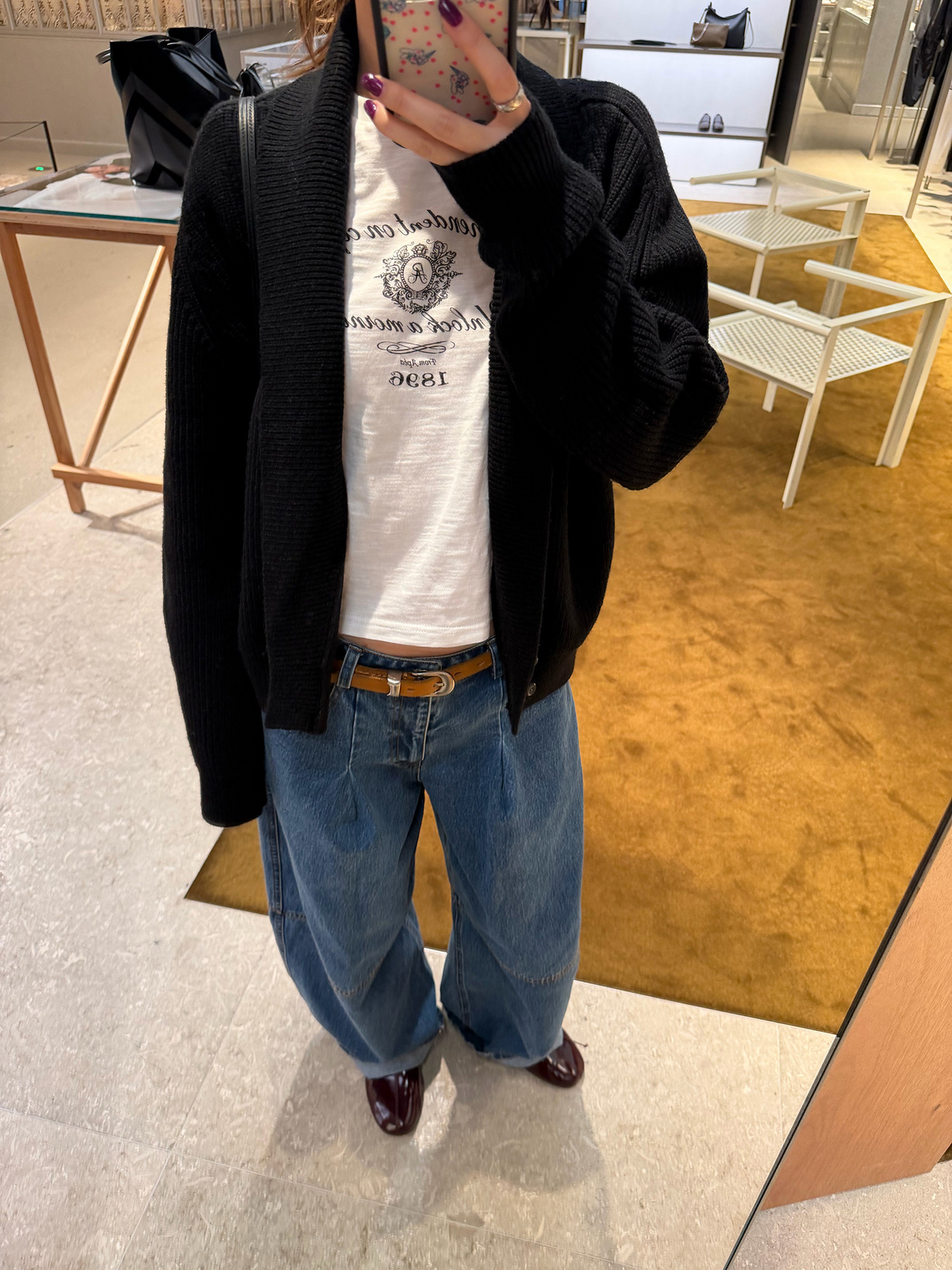 LelyMoochドレープカラー ニットカーディガン  LEM431