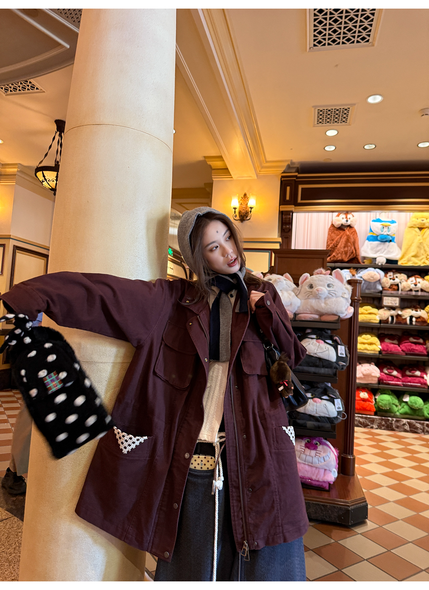 LelyMooch ゆるっとフリースワークジャケット  LEM242