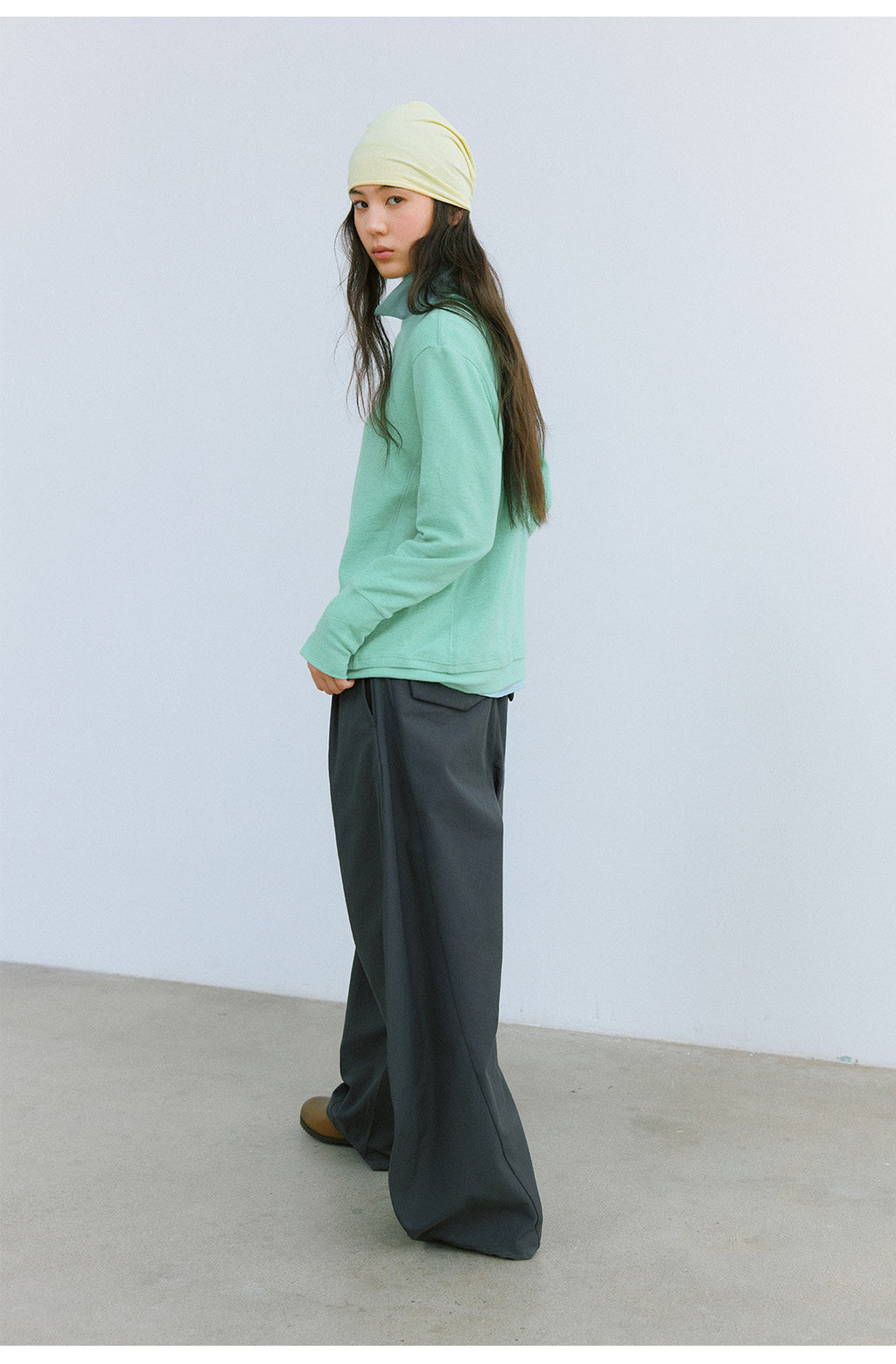 アシンメトリーウエスト バレルパンツ  LOM107