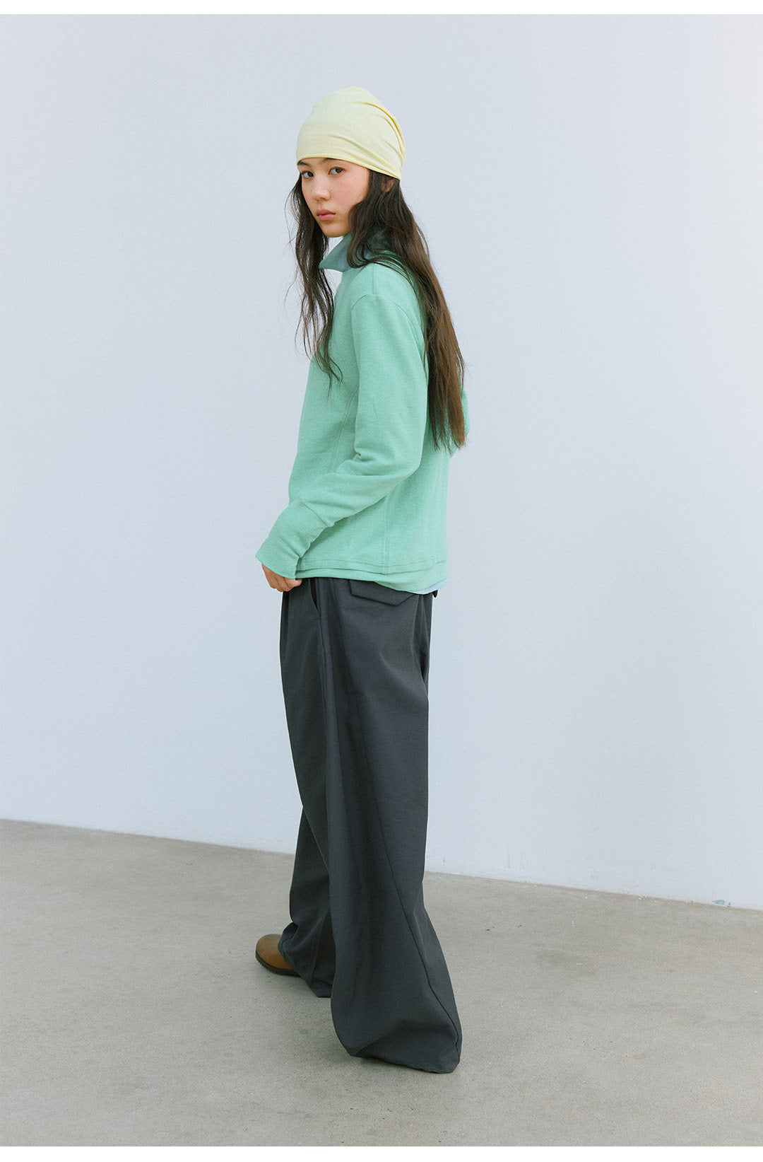 アシンメトリーウエスト バレルパンツ  LOM107