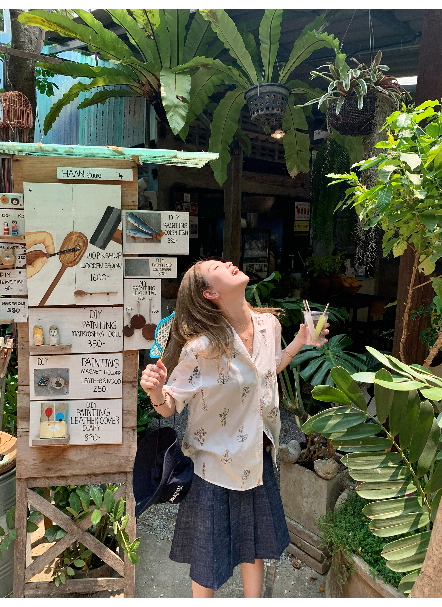 LelyMooch  大人可愛い＊花柄刺繍シャツ  LEM146