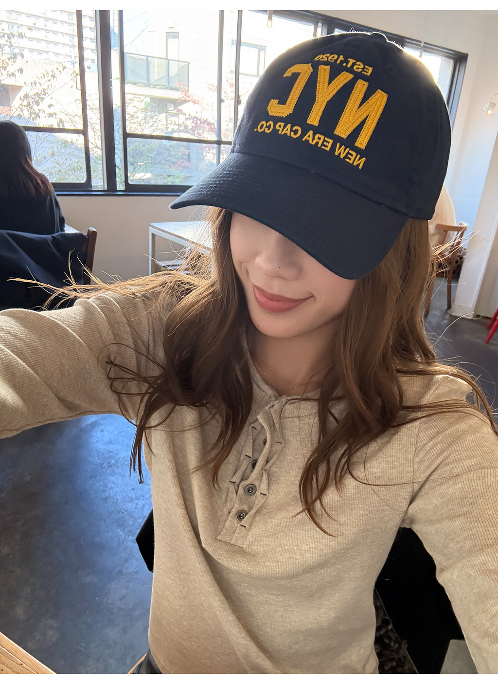 LelyMooch リブ調 ウール風 ヘンリーネックトップス  LEM290