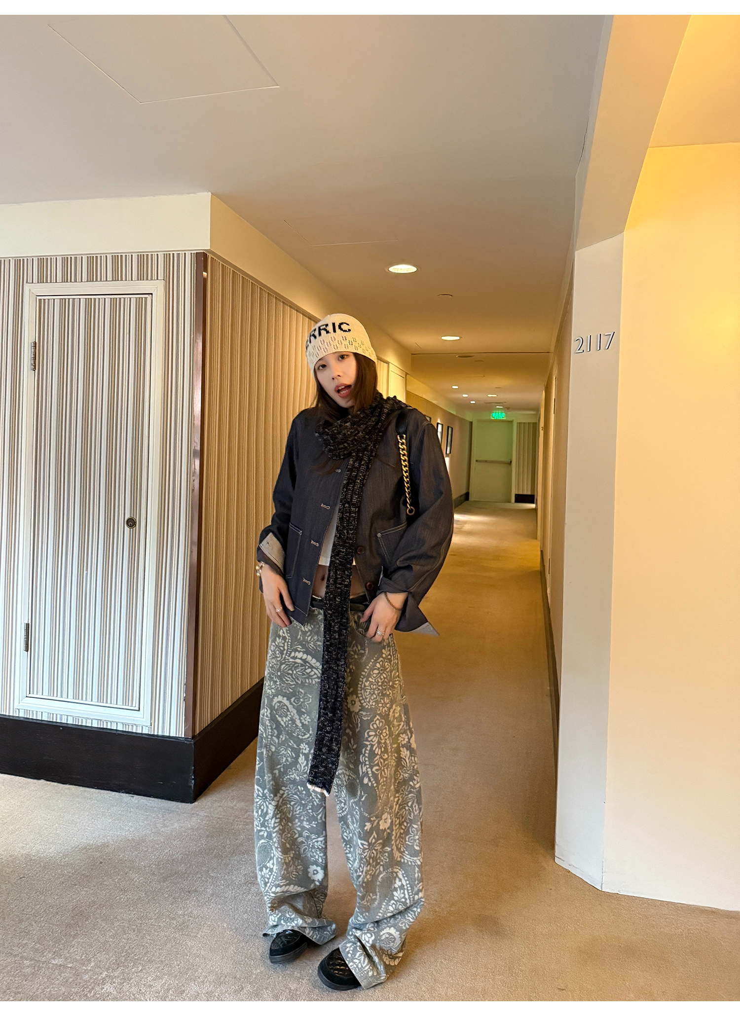 LelyMooch ショート丈 デニム風 ジャケット  LEM222