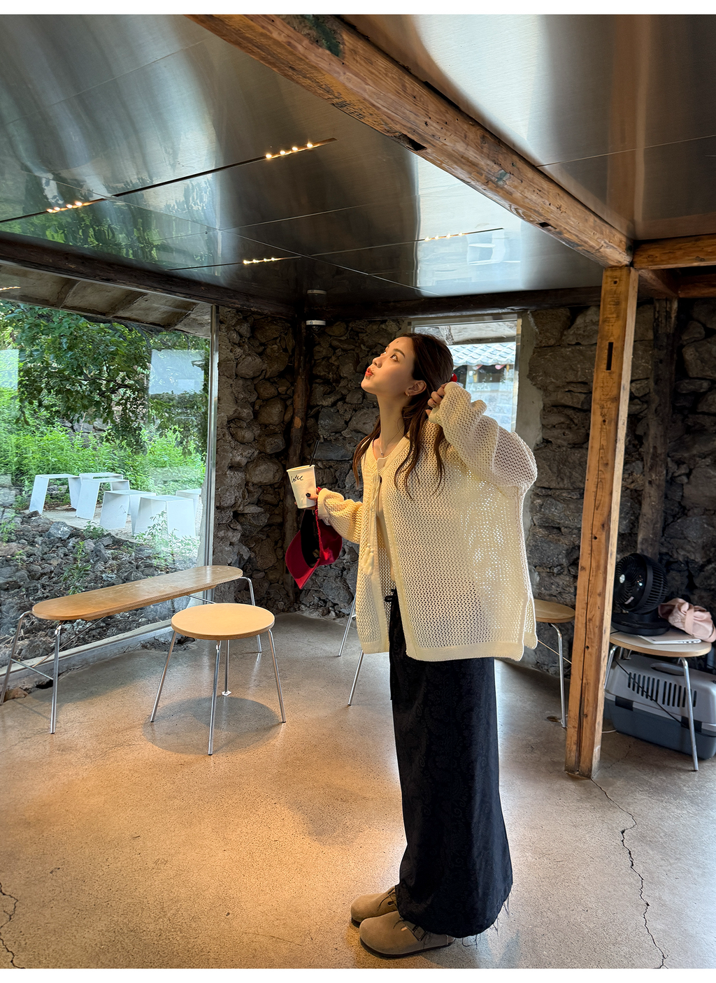 LelyMooch ゆるニットフリンジカーディガン  LEM249