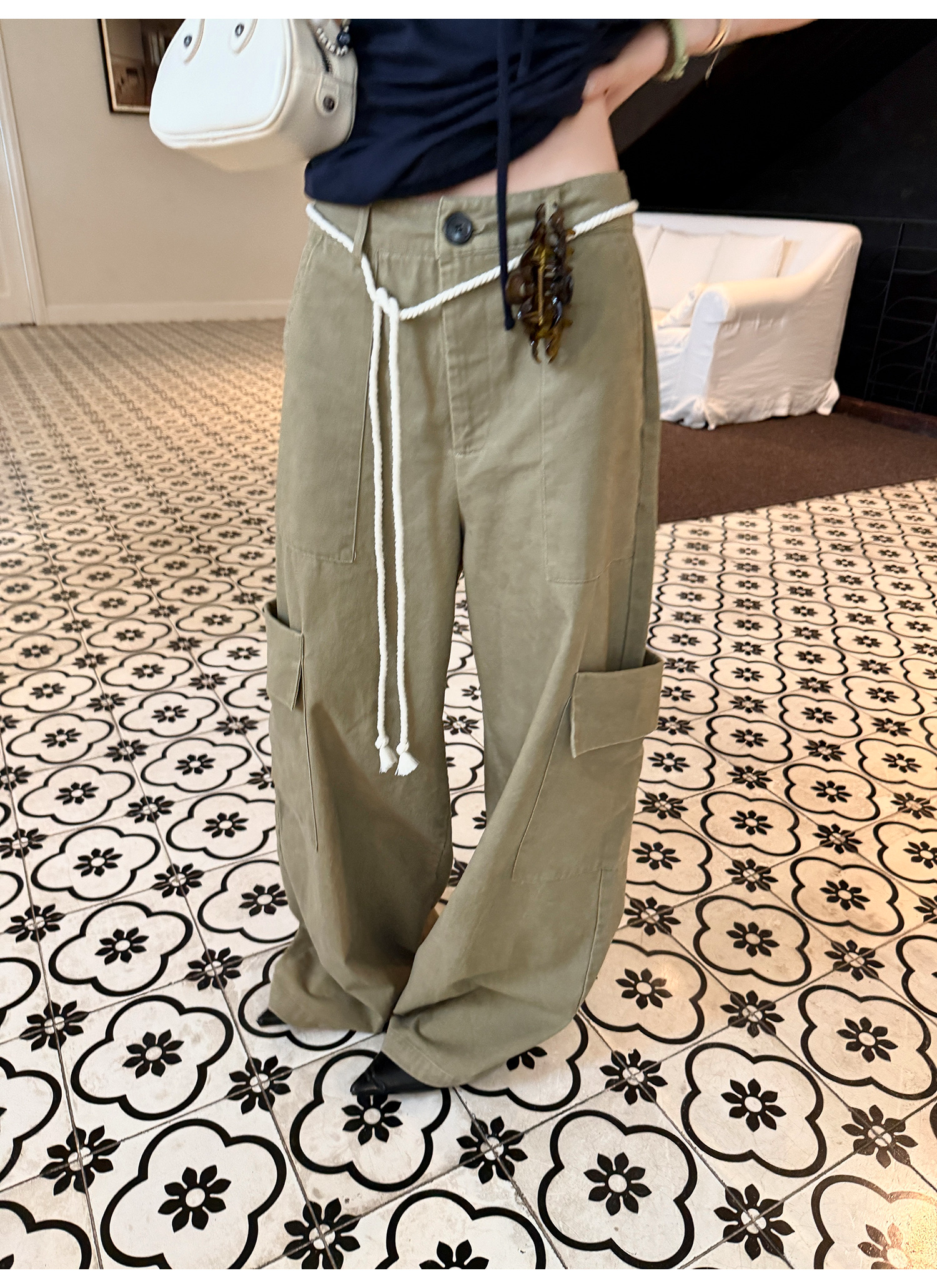 LelyMooch ドローコード付きコットンパンツ  LEM205