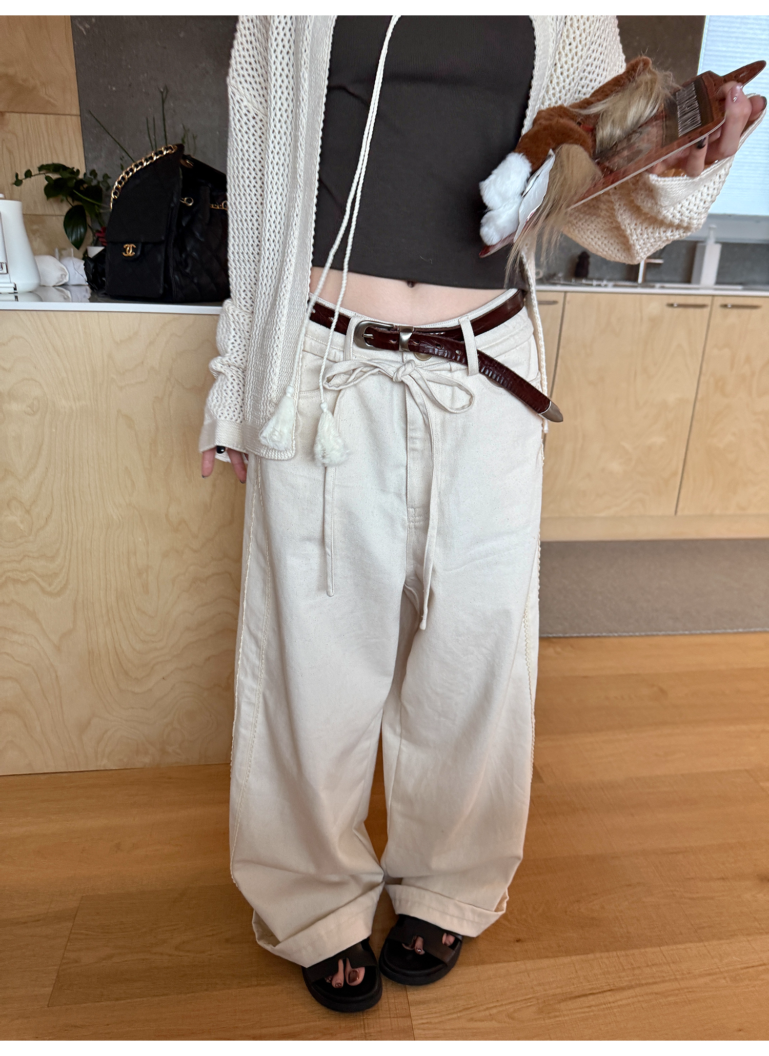 LelyMooch ウエストコードワイドパンツ  LEM229