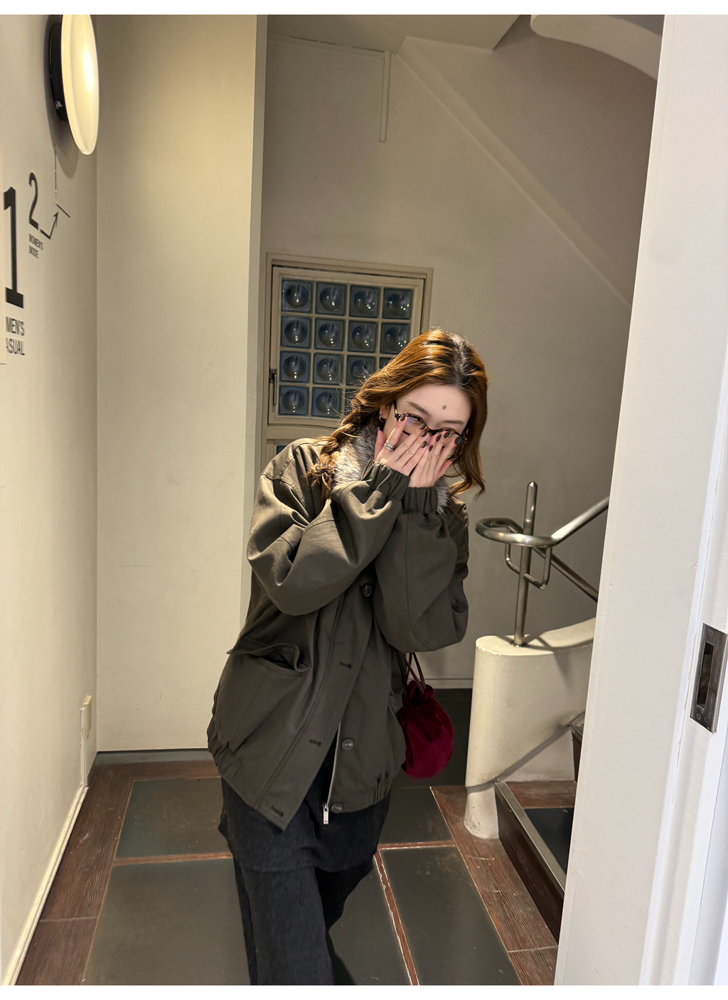 LelyMooch 2種類の襟を自由に切り替え・中綿ジャケット  LEM282