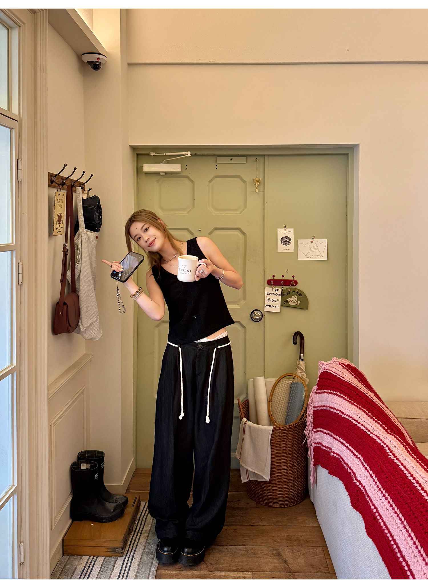 LelyMooch リボン付とろみパンツ　LEM167