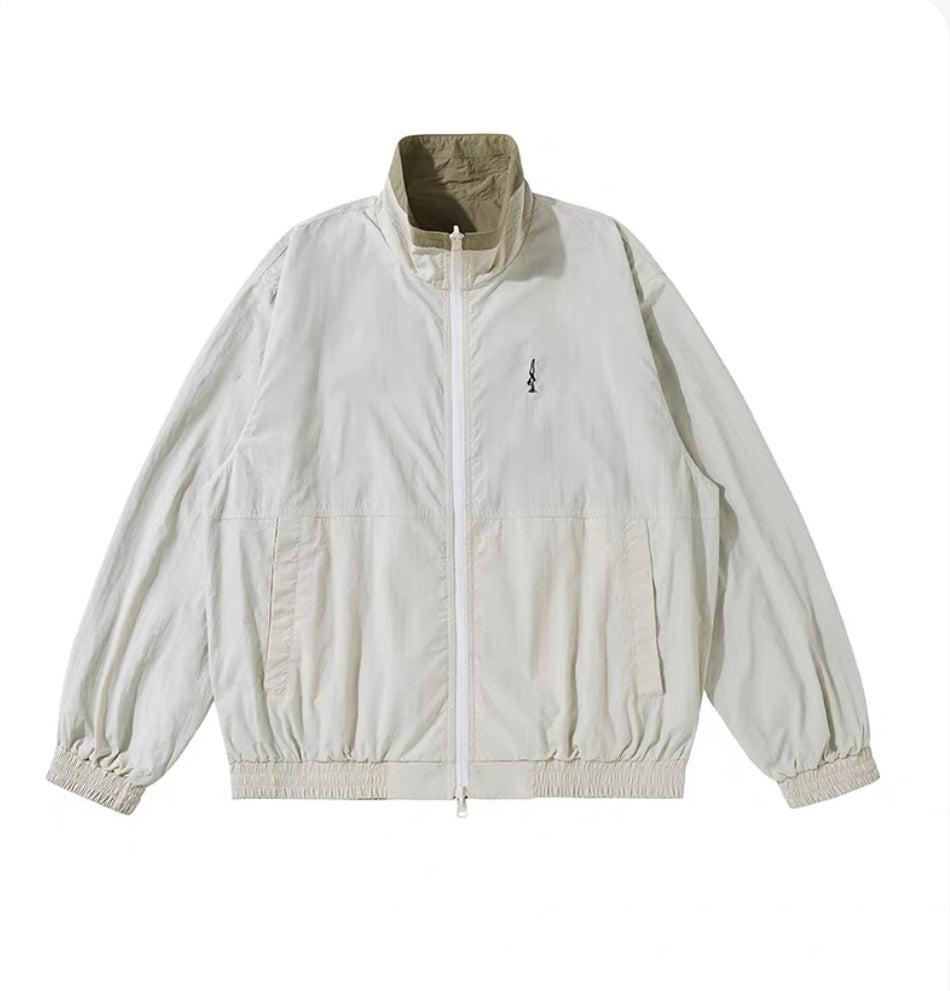 防風×配色リバーシブル仕様 立ち襟スポーツジャケット  LOM032