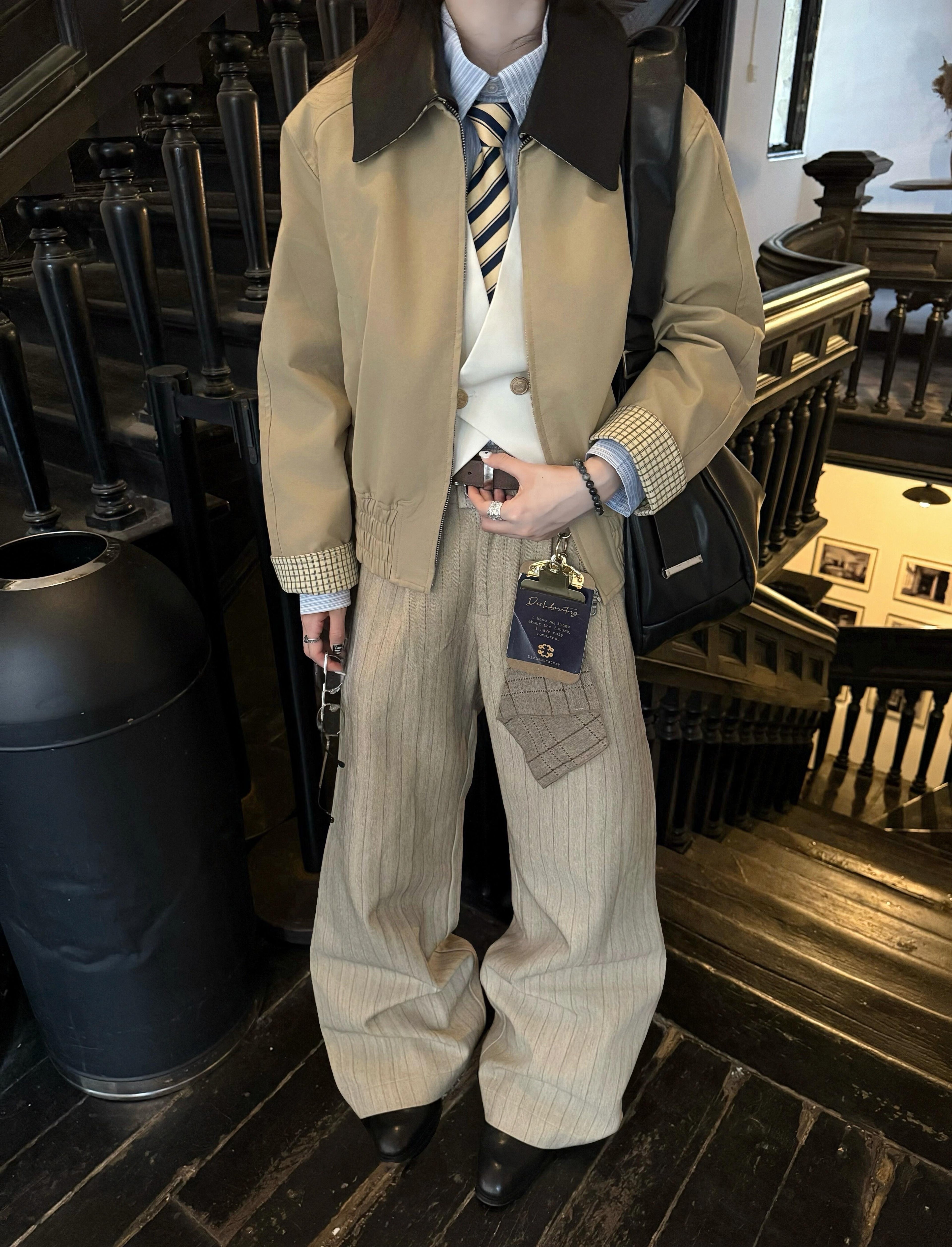 クラシックムード ストライプ タックワイド  LOM049